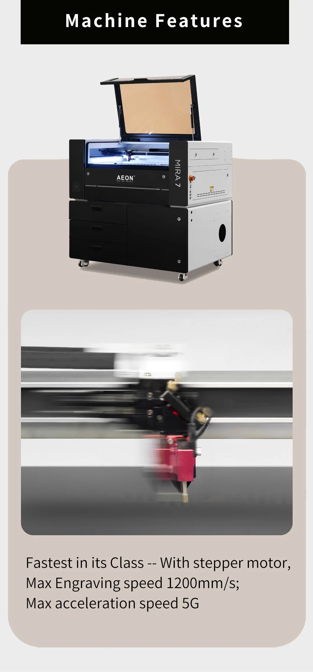 Fully Enclosed 60W 80W RF30W Mira7 Desktop CNC Laser Cutter with CE FDA Autofocus WiFi 1200mm/S