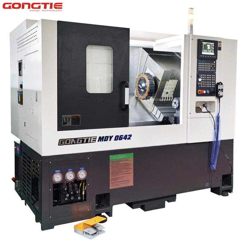 420mm Turning Length 6inch Chunk High Precise Horizontal Slant Bed Power Turret Electric Spindle CNC Machine