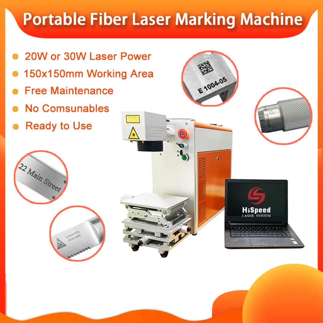 Low Price Laser Marker 10W 20W 30W 50W CNC YAG Portable Mini Color Fiber Laser Marking Machine for Metal