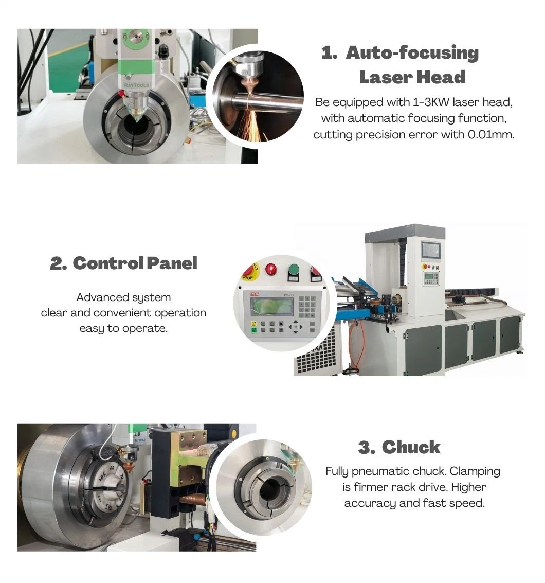 CNC Metal Fiber Laser Cutting Engraving Cutter with 1kw 2kw 2000W 3000W Stainless Steel Aluminum Mild Steel Sheet/Plate/Pipe