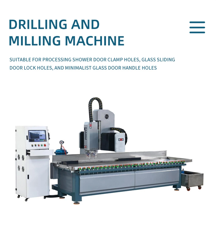 Glass Processing Machine Drilling Hole Milling Polishing CNC Glass Working Center Round Grinding Straight Line Edging Machine