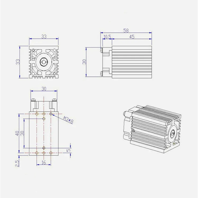 Professional Laser Engraving Module 3D Printer CNC Router Laser Module