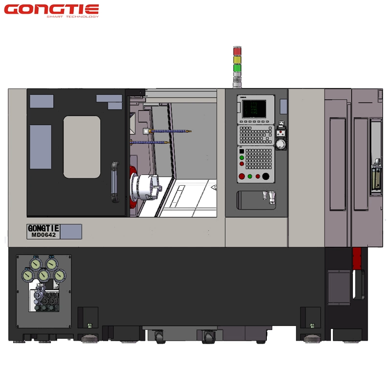 420mm Turning Length 6inch Chunk High Precise Horizontal Slant Bed Power Turret Electric Spindle CNC Machine