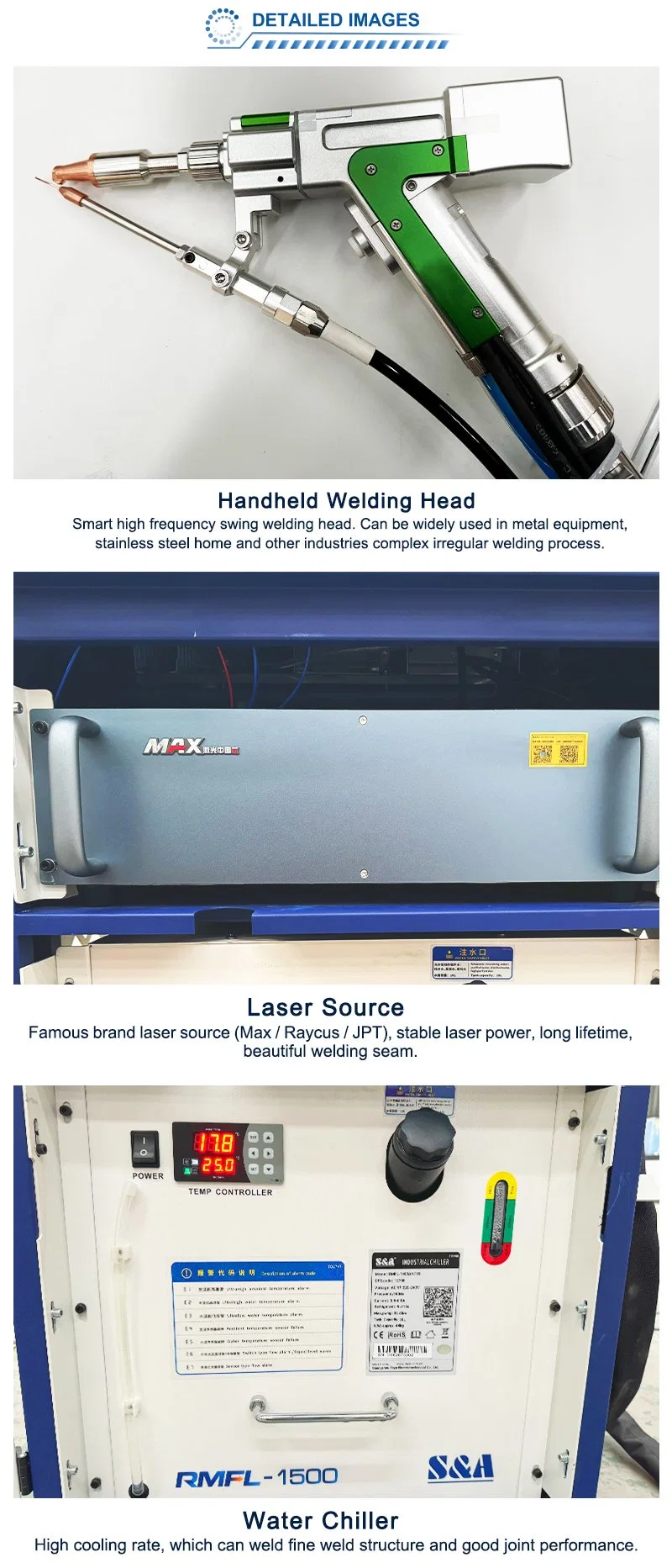 Laser Welder Machine Portable Laser Welding Max 1000W Au3tech for Metal