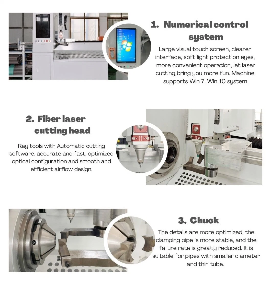 High Precision Pipe Cutter 1kw 2kw 3kw CNC Fiber Laser Metal Tube Cutting Machine for Stainless Steel Pipe Tube Cutting