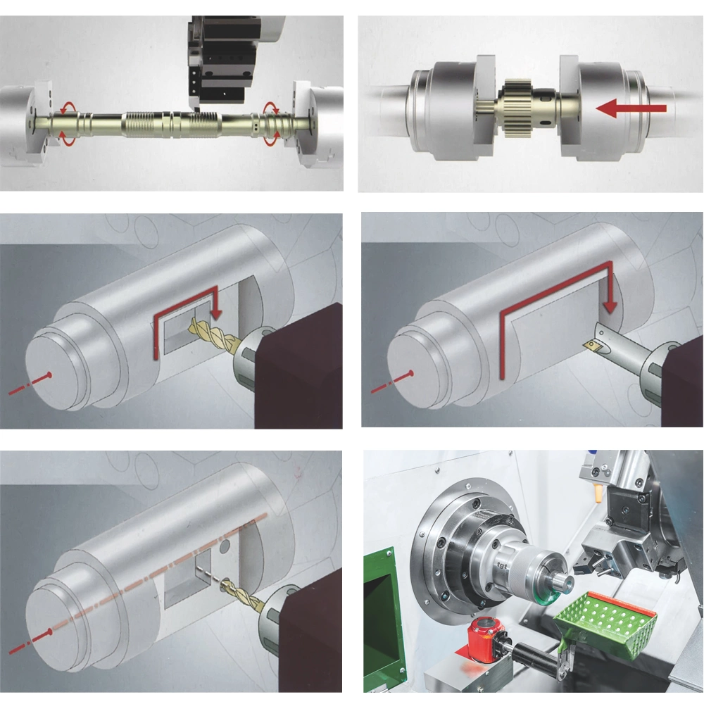 High Precision Dual Spindles Driven Turrets Living Tool Horizontal CNC Lathe Machine