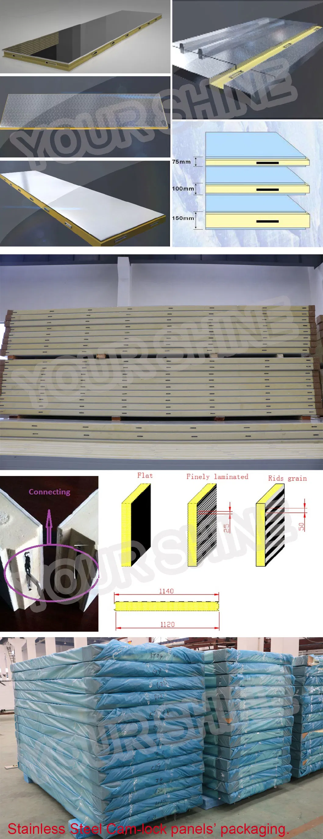 Foldable Puf Polyurethane PU Sandwich Panels