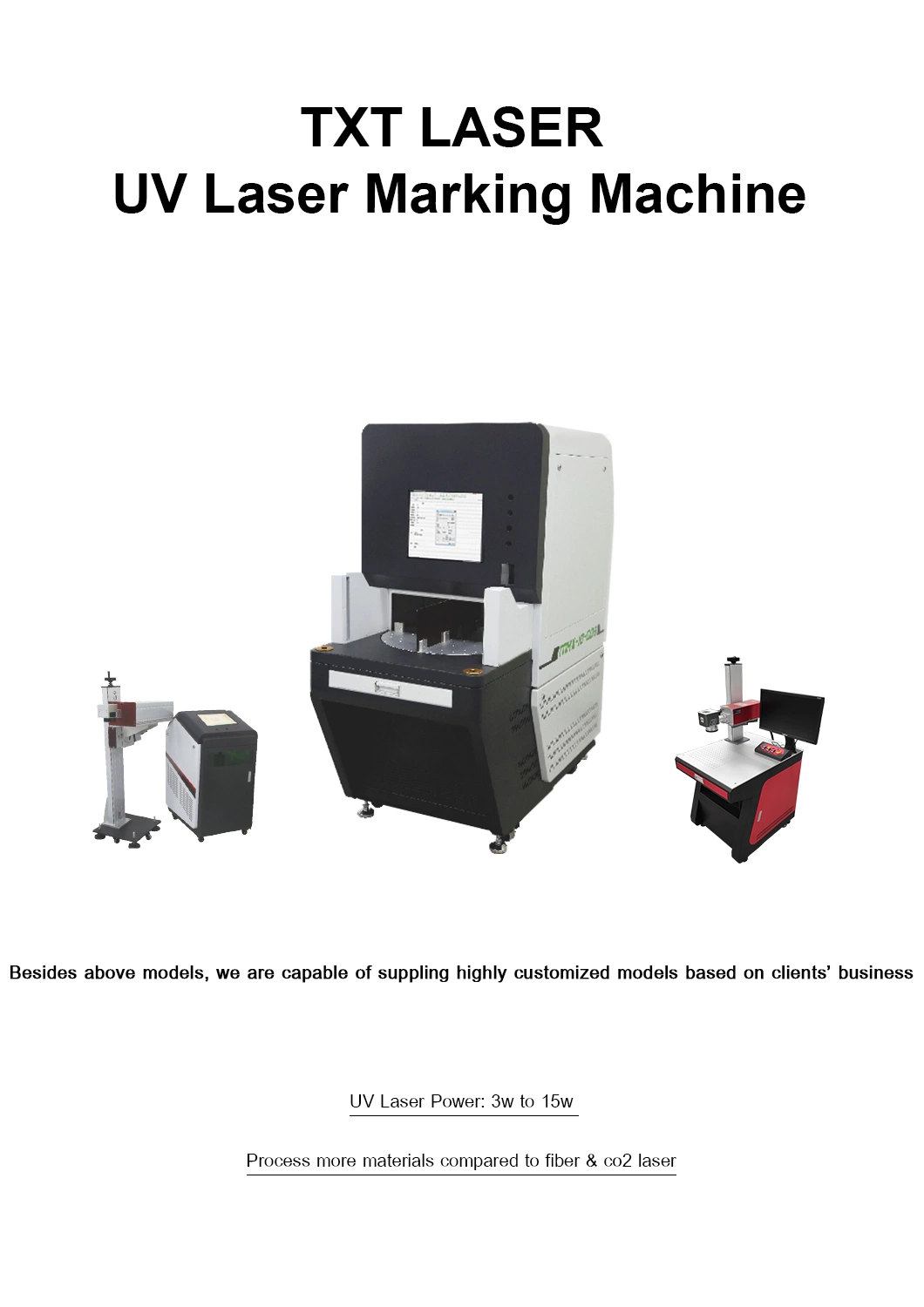 Precision White Plastic /Power Bank/Switch UV Laser Marking Printing Engraving Machine 3W 5W 8W 10W 15W