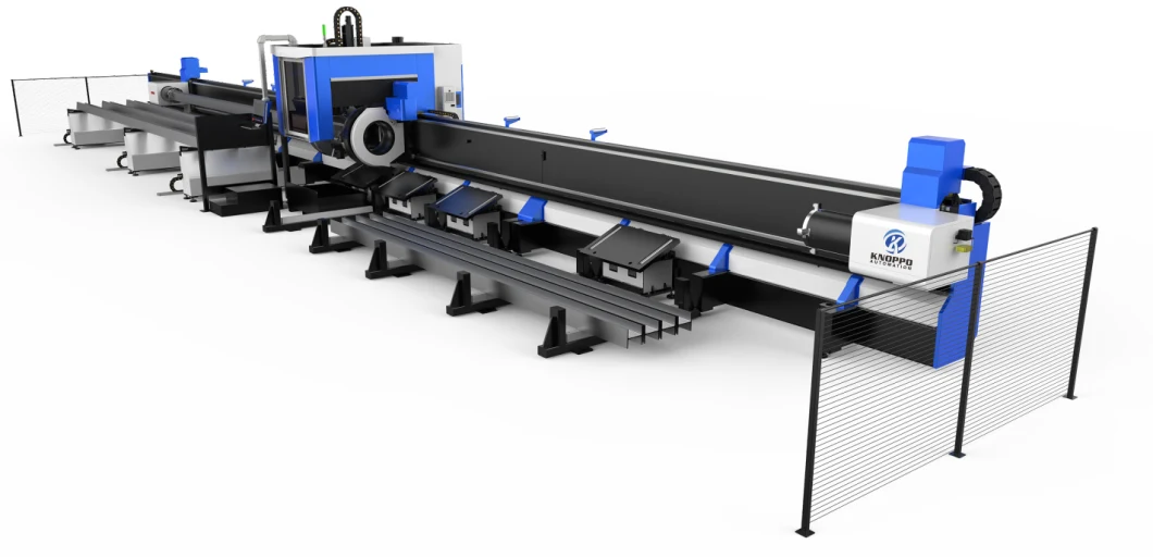 Angle Steel Channels Square Pipe Round Tube CNC Fiber Laser Cutter / H Beam Laser Coping Beveling Cutting Machine with 3D Bevel Cut Head