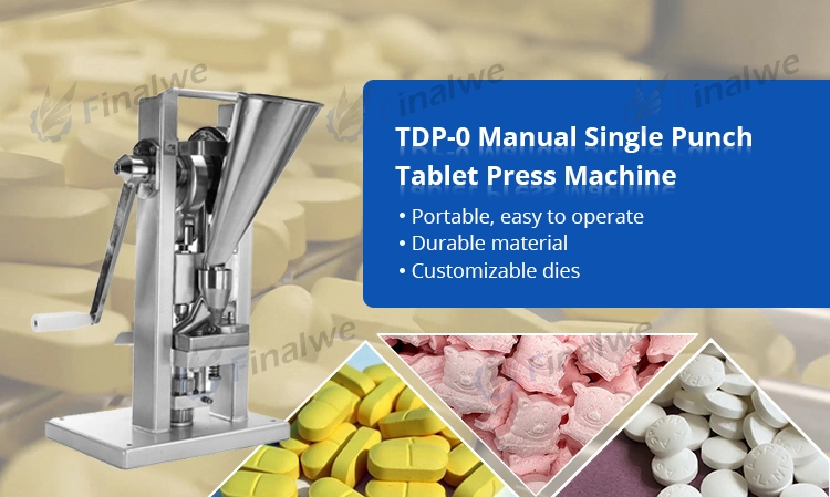 Door to Door Delivery Tdp-0 Manual Food Candy Press Tdp Single Punch Pharmaceutical Tablet Press Small Wholesale Pill Press