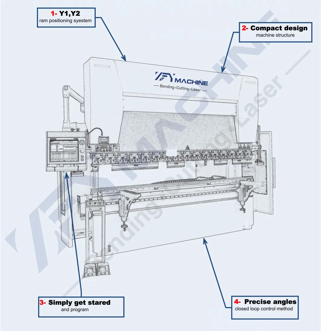 63ton 2500mm Press Brake Bending Machine, Sheet Metal Processing Metal Bend Working Machinery