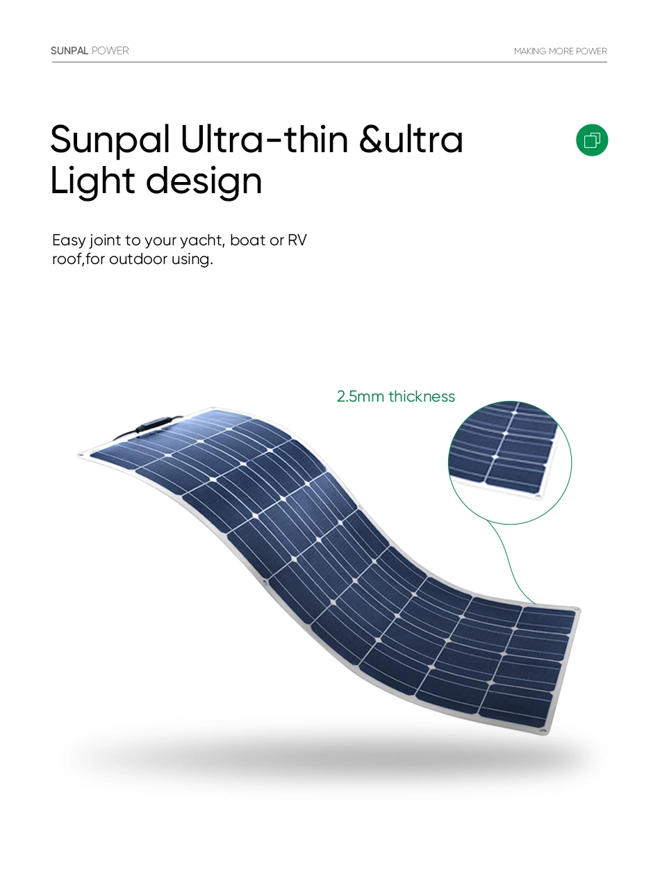 Sunpal Flexible Solar Panel Black Flex 200W 300W 400W Solar Module