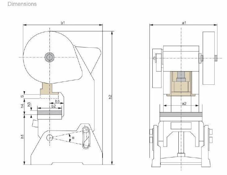 Hangyu J23 Series Pneumatic Capsule Punching Machine China Suppliers Mechanical Power Press Type J23-16t /25t 850mm Cubic Press Machine