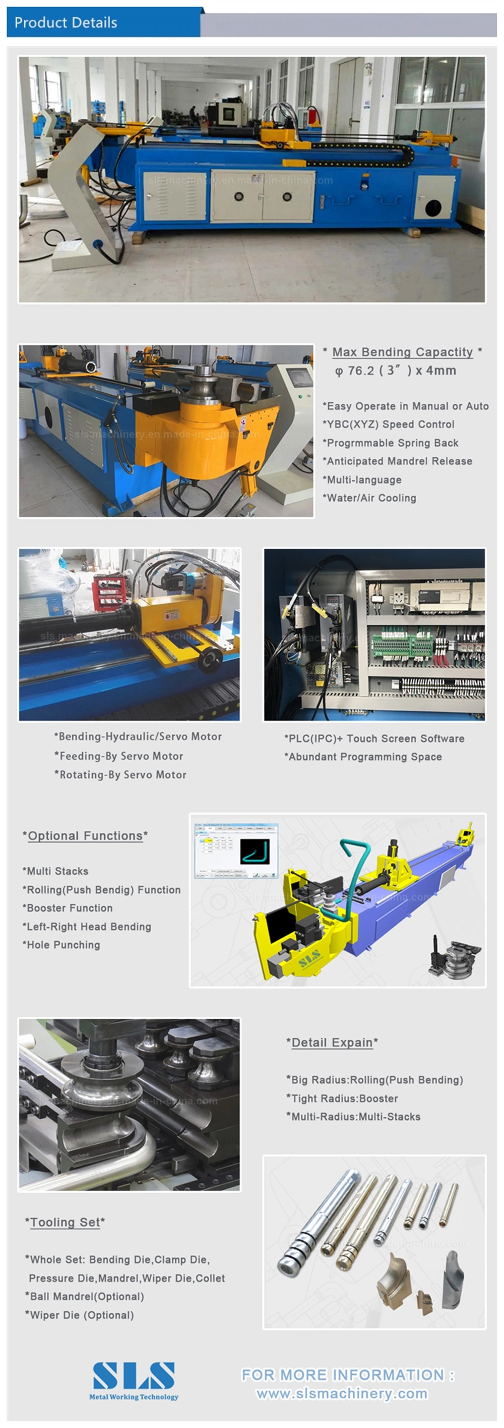 Voltage Customized Electric CNC Pipe Bender Square/Round Steel Tube Bending Machine Hydraulic