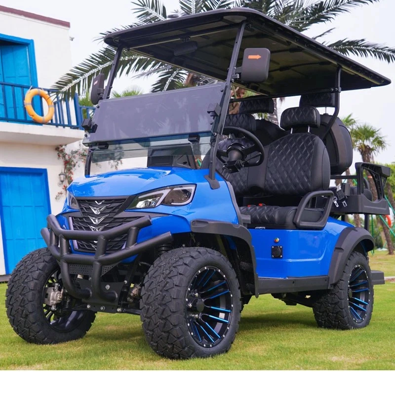 Raysince Factory Outlet Can Customize 72V 2+2 Seats Lithium Battery Folding Electric Golf Car with CE Certificate