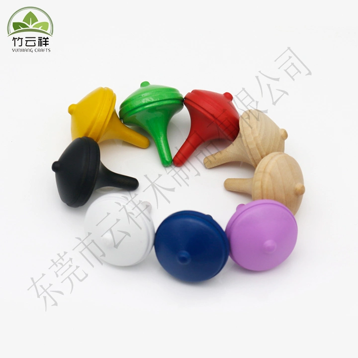 Colorful Beautiful Environmental Protection Entertainment Toys Wooden Small Top