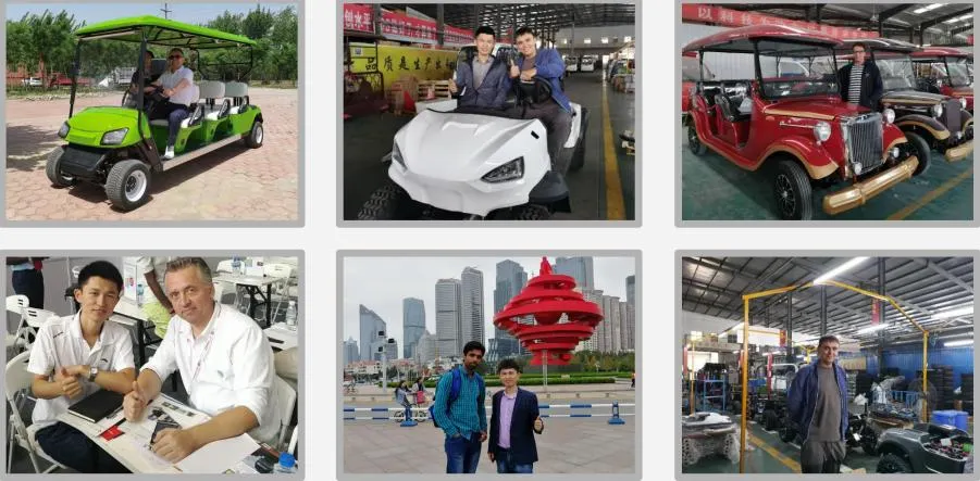 Raysince Factory Outlet Can Customize 72V 2+2 Seats Lithium Battery Folding Electric Golf Car with CE Certificate