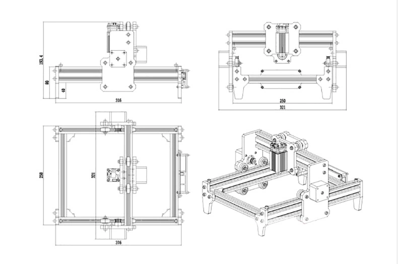 Black Friday Mini 5.5W Laser Engraving Machine with Offline and Grbl Control for Leather and Stone, Wood Router