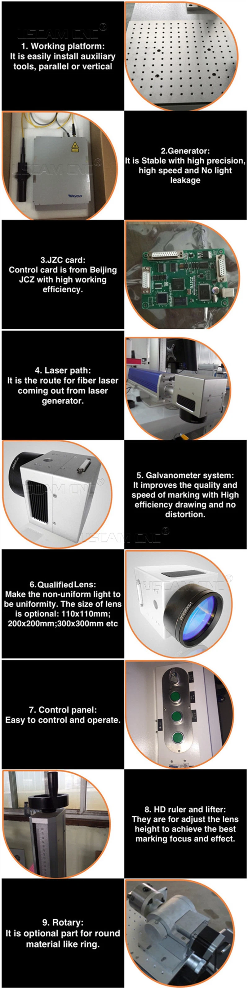 Mini Small Portable 30W 50W 100W CNC Fiber Laser Marker Label Printing Laser Marking Machine