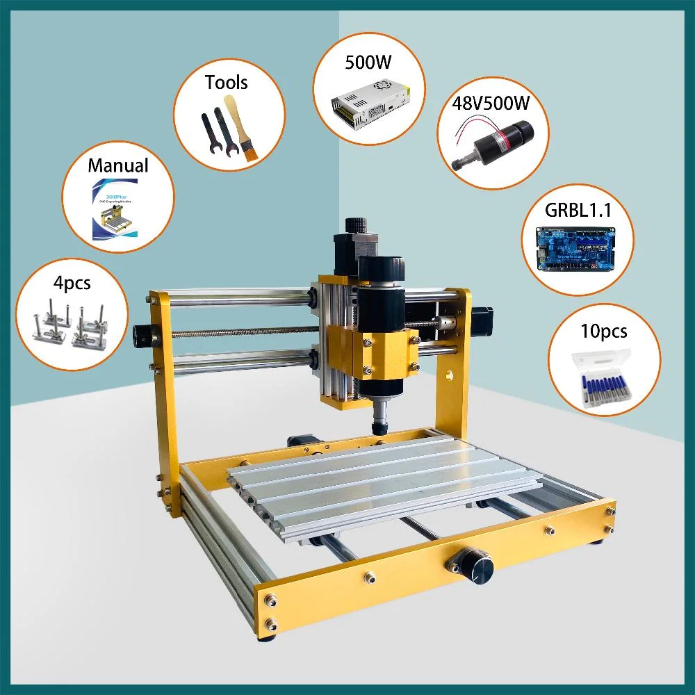 CNC 3018 Upgrade Laser Engraving Machine 3018 Plus 300W/500W Spindle Grbl Control PCB Milling Machine