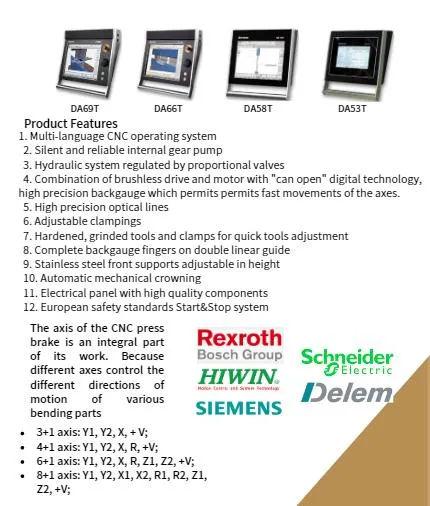 Hydraulic CNC Bending Machine/Press Brake, We67K-130t4000 Da53t System with Mechanical Compensating Table