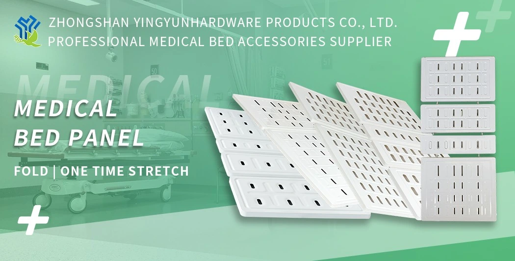 Adjustable Folding Medical Hospital Bed 7 Holes Horizontal Stripe Panel