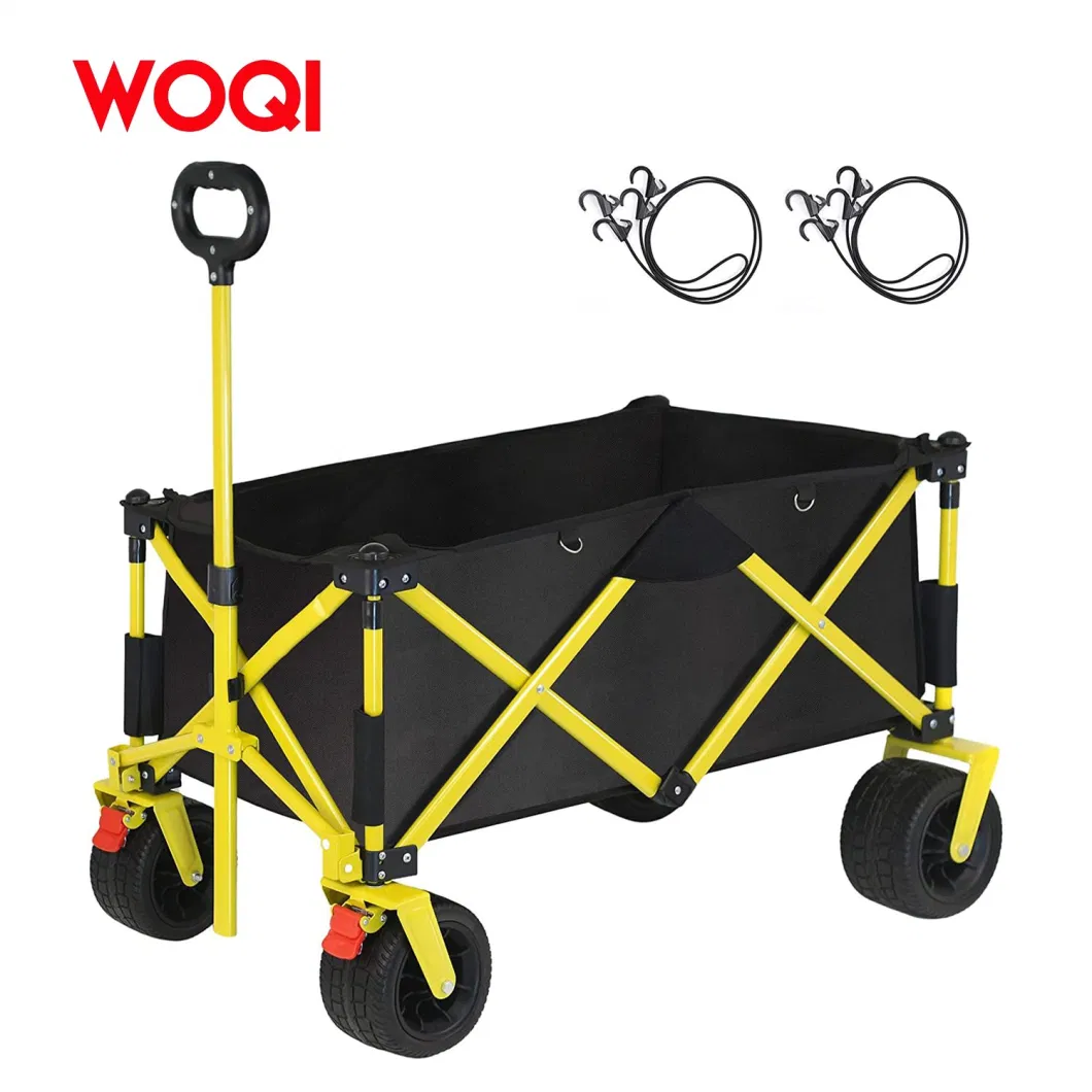 Woqi Foldable Large Wheel Folding Car, Large Capacity Multi-Purpose Beach Car