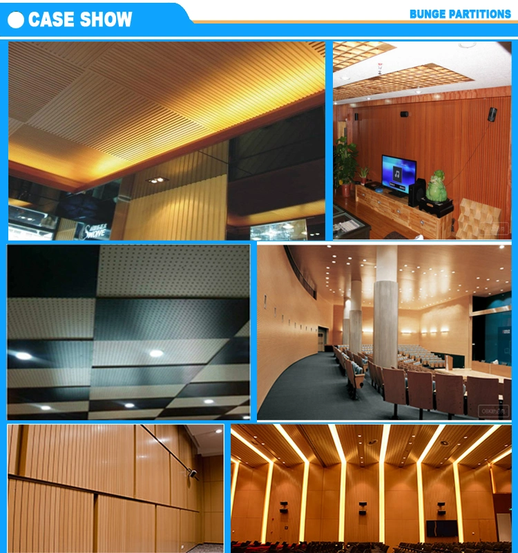 Fireproof Ceiling and Wall Grooved Slat Wooden Composite Acoustic Panel