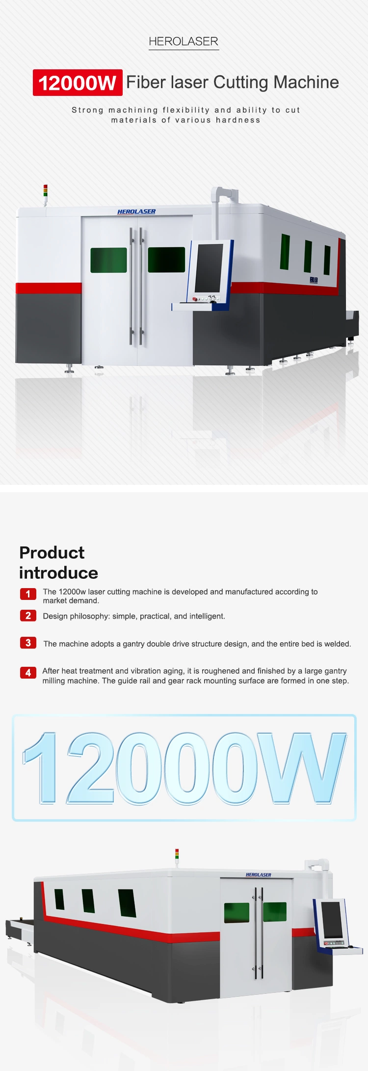 1000W - 12000W CNC Fiber Laser Cutting Machine Cut Equipment Cutters for Sheet Industry