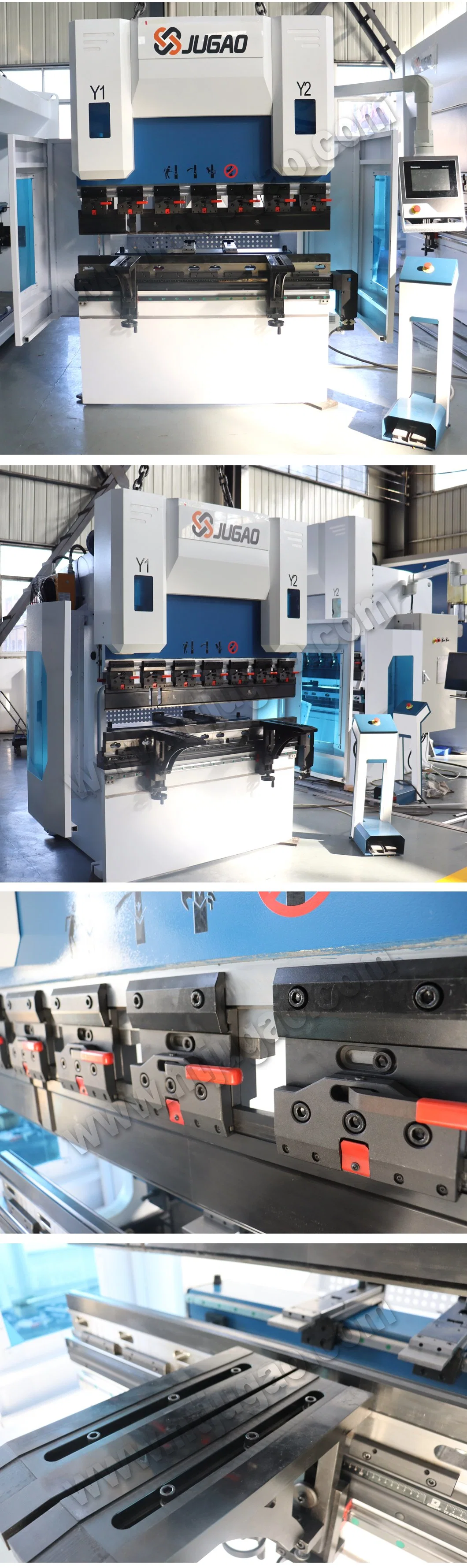 Jugao Servo Motor 63t1500 CNC Press Brake with Delem Da53t CNC System for Y1, Y2 + X + R Electric Crowning