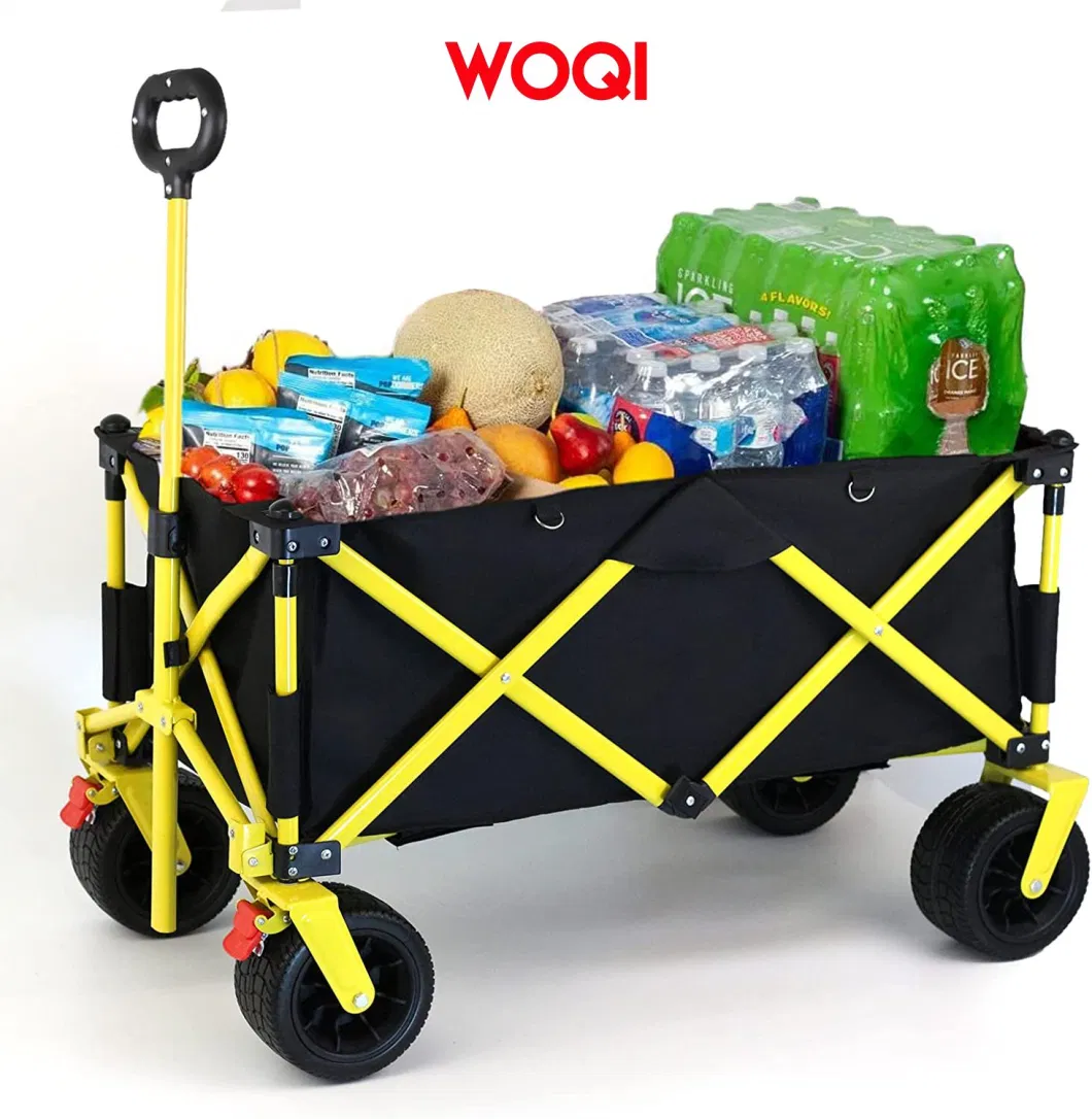 Woqi Foldable Large Wheel Folding Car, Large Capacity Multi-Purpose Beach Car