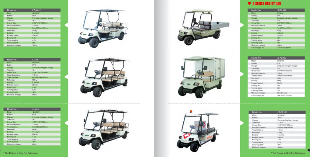 Lvtong Brand Folded Seats Long Durability Little Noise Buggy Electric Car for Resort Use