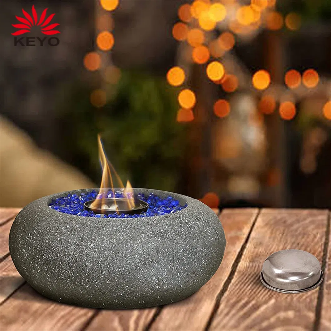 Wholesale Round Portable Firepit Concrete Fire Bowl Fire Pit Decorative Table Top