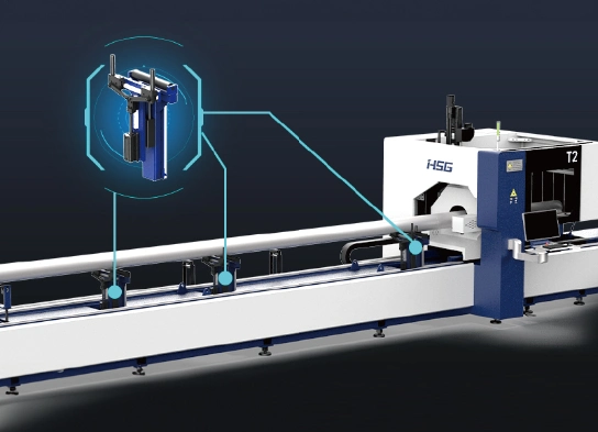 Metal Tube 3000W CNC Fiber Laser Cutting Machine Fully Portable Three Chucks