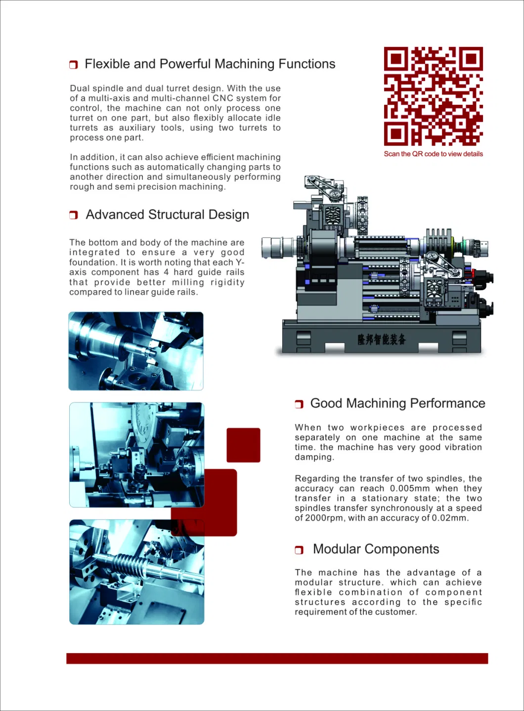 Ts-8/6zyd/D Double Spindle Double Turret with Interporated Y Axis Slant Bed CNC Lathe