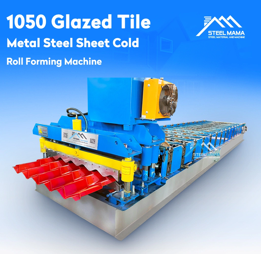 Hot Sale Folding House 1050 Glazed Tile Metal Galvanized Zinc Roofing Panel Roll Forming Sheet Making Machine