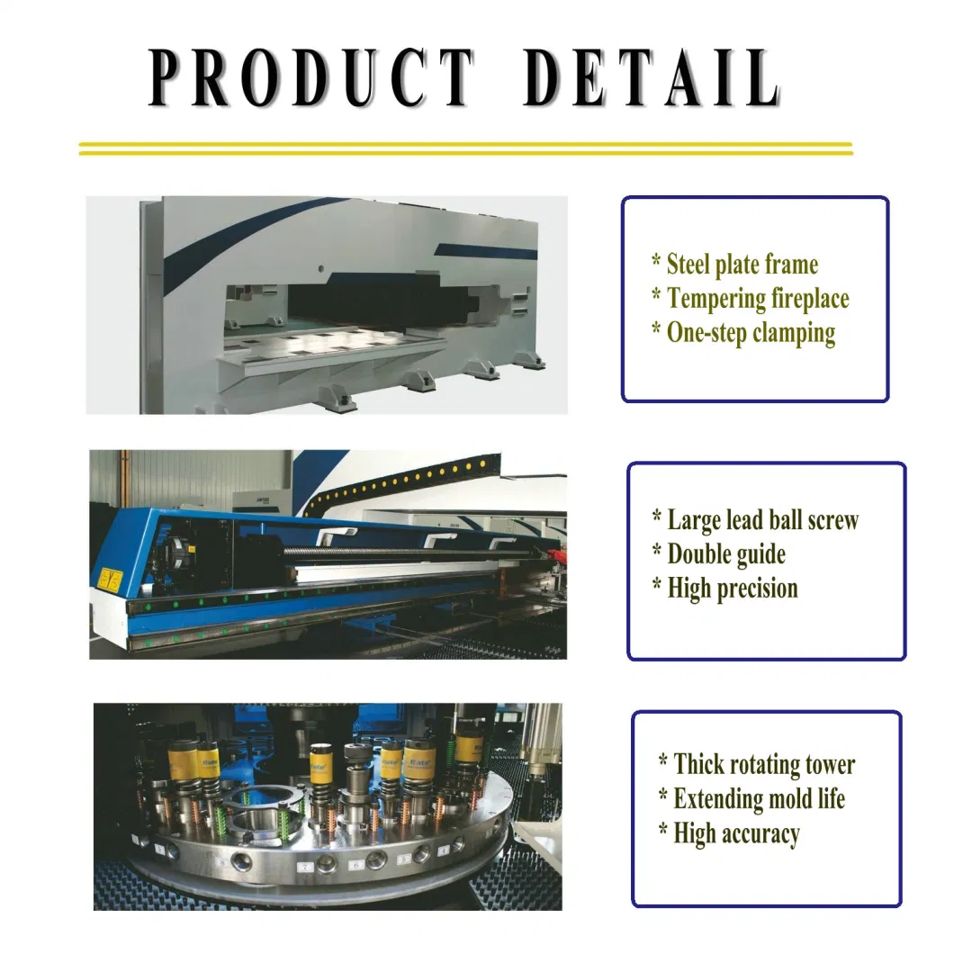 6.35mm Punch Thickness CNC Punch Press 88.9mm Punch Diameter Sheet Metal CNC Turret Punch Press