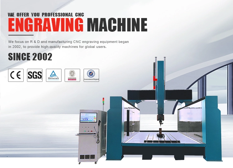 5 Axis Woodworking CNC Router Machine with Rotary Spindle for 3D Molding