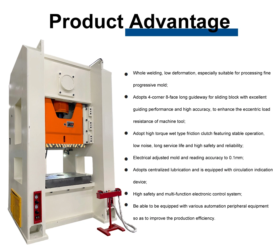 High Precision H Frame Single Crank Straight Side CNC Die Cutting Punching/Power Press for Two Years Warranty