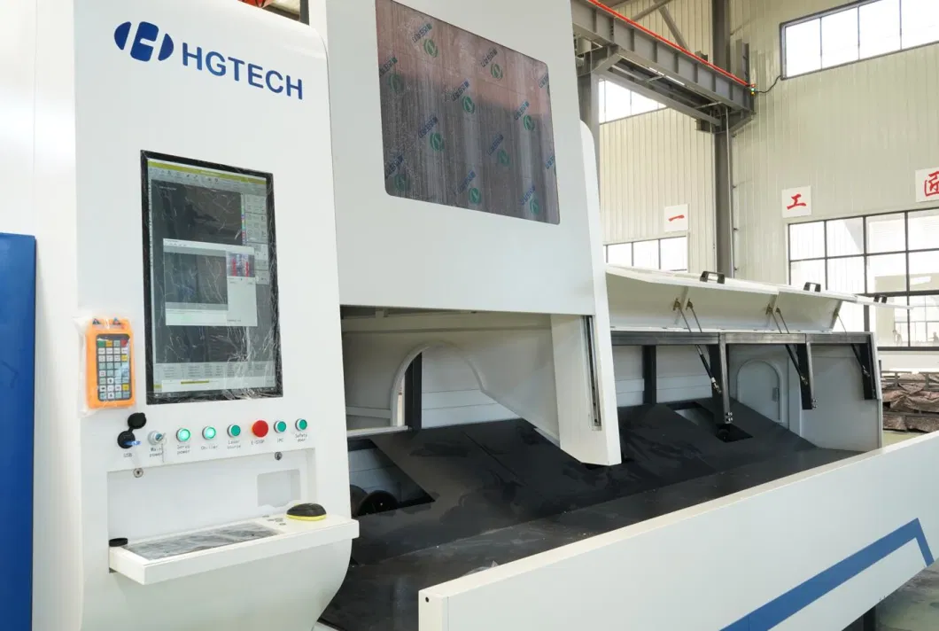 2023 Hgstar High Speed CNC Fiber Laser Cutting Machine Steel Pipe Laser Cutter for Metal Pipe Tube Angle Steel Channel Steel Beam Cutting