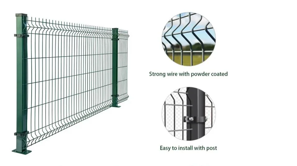 Home Outdoor Decorative Metal 3D Bending Curved Fence Panel Welded Rigid Wire V Mesh Garden Fence