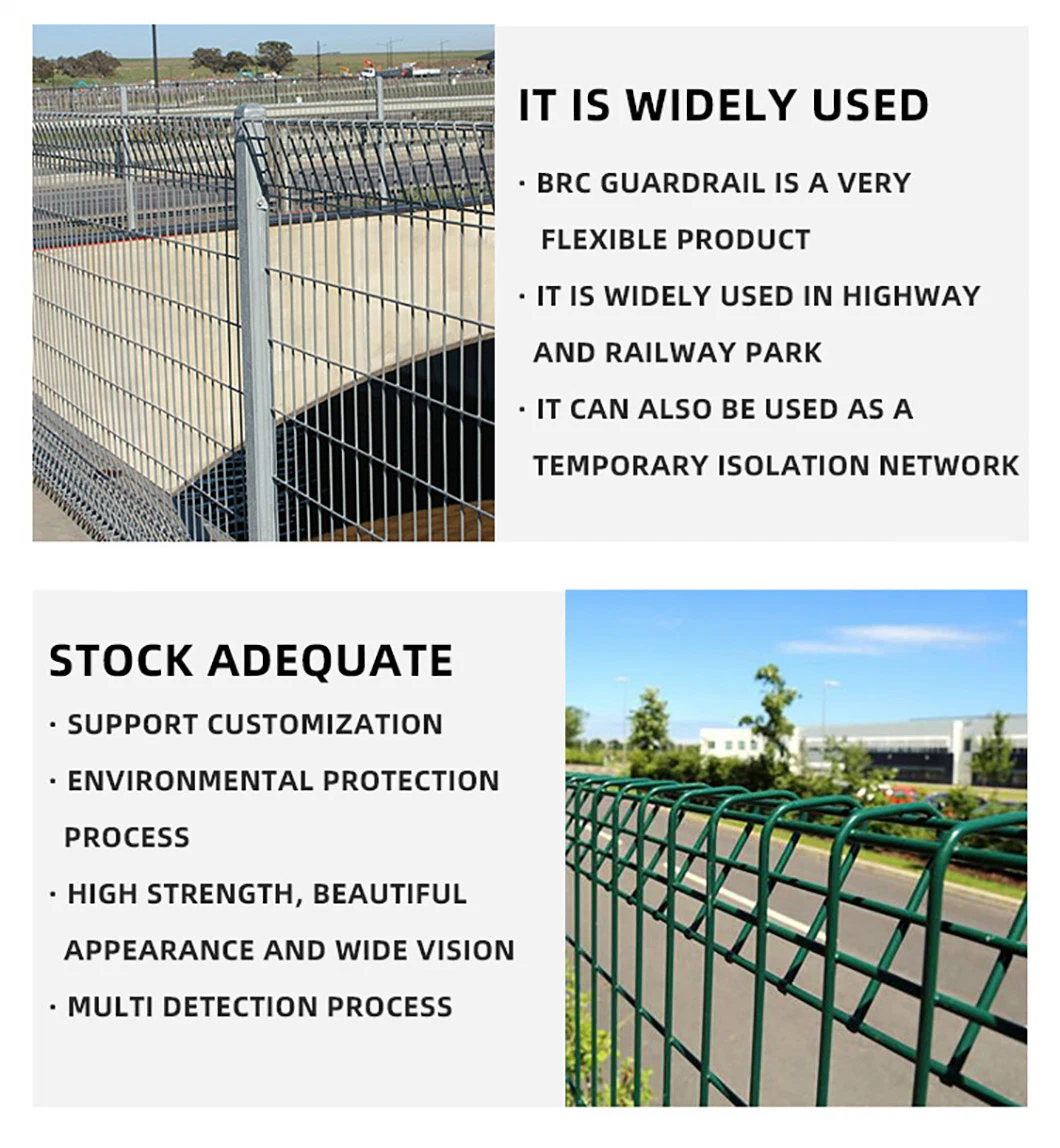 PVC Coated Galvanized Wire Triangle Bending Brc Welded Mesh Fence Panels for Garden Park