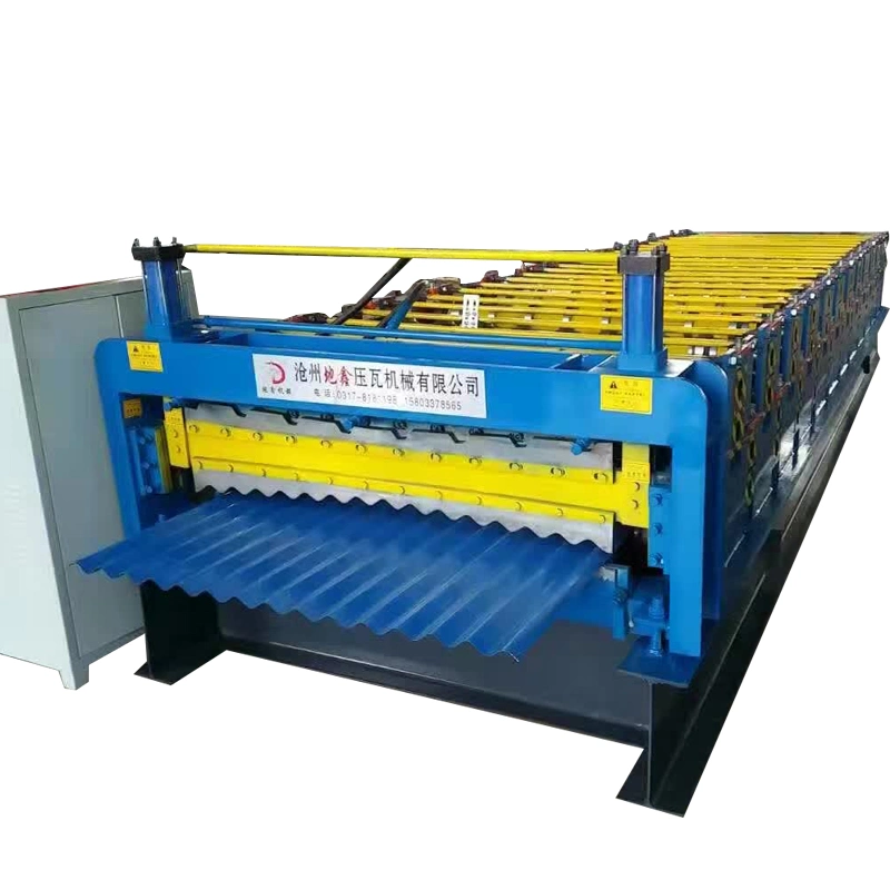 Galvanized Steel Roofing Roll Forming Machine with Hydraulic Cutting