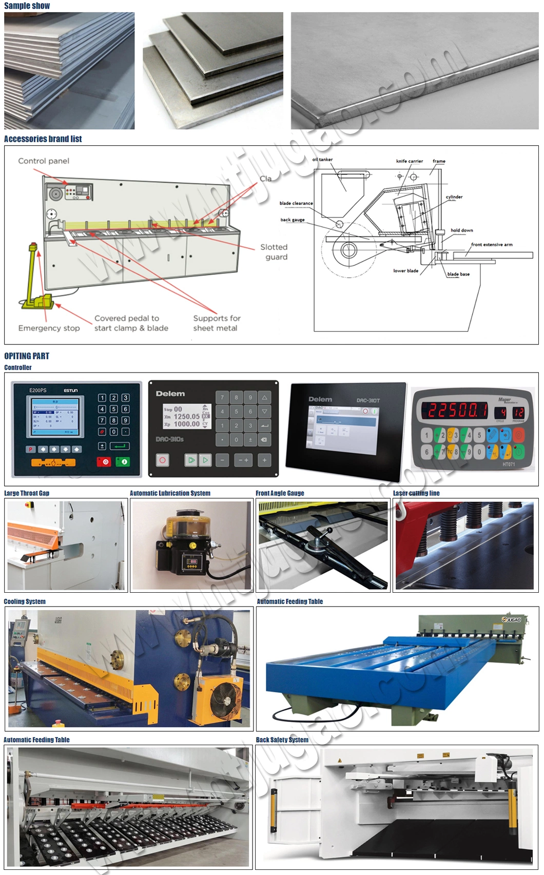 Jugao Hydraulic Metal CNC Swing Beam Shearing Machinery Iron Plate Cutting Machine