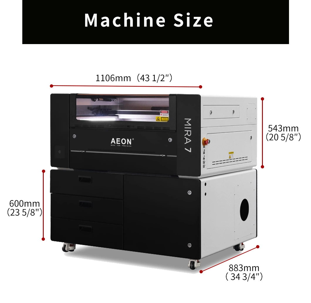 Fast Delivery Aeon Mira7 7045 60W 80W RF30W Home CNC Laser Cutter with CE FDA