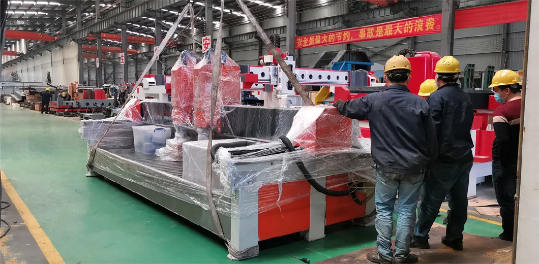 Ready to Ship! High Efficiency Twins Heads CNC Stone Router Engraving Machine Woodworking Machinery MDF Stone Cutting Glass Laser Carving Machine Engraver