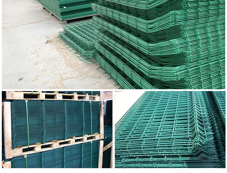 Hot Galvanized Steel Metal Garden Fence PVC Coated Green 3D V Triangle Bending Curved Welded Wire Mesh Triangle Fence Panel