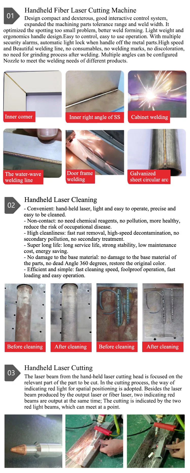 Handheld CNC Fiber Laser Welding Machine 1000W Stainless Steel Laser Price for Sale