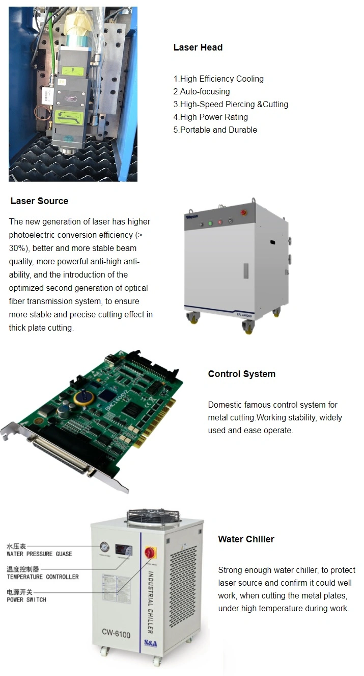 1000 Watt 1500W 1.5kw 2 3 4 Kw Automatic CNC Fiber Laser Cutting Machine Cutter for 4 mm 16mm Carbon Steel Plate and 8mm Stainless Sheet Plate