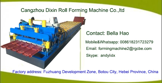Galvanized Steel Roofing Roll Forming Machine with Hydraulic Cutting